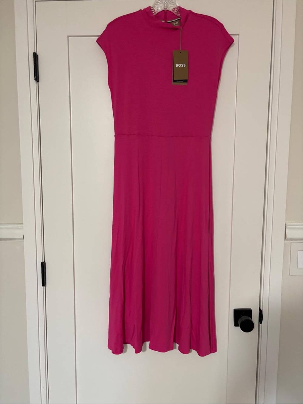 BOSS Women's Hot Pink Mock Neck Dress